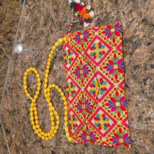 NWOT Colorful Beaded Crossbody Bag - 10x6